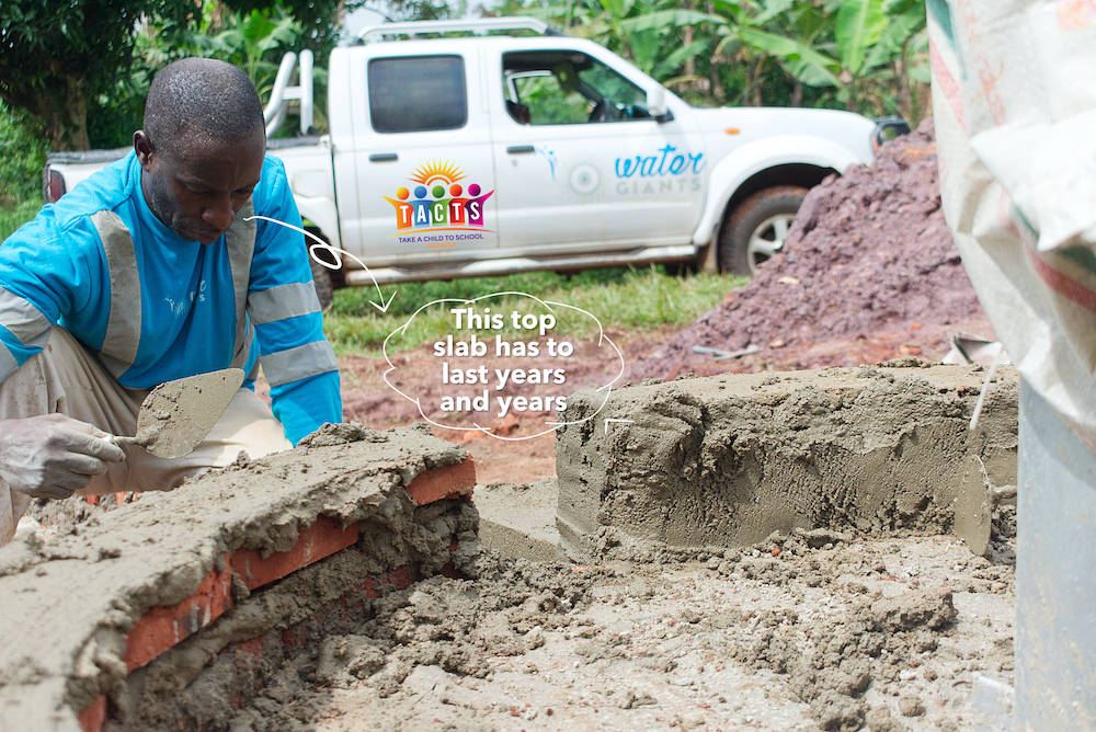 Man building a borehole area